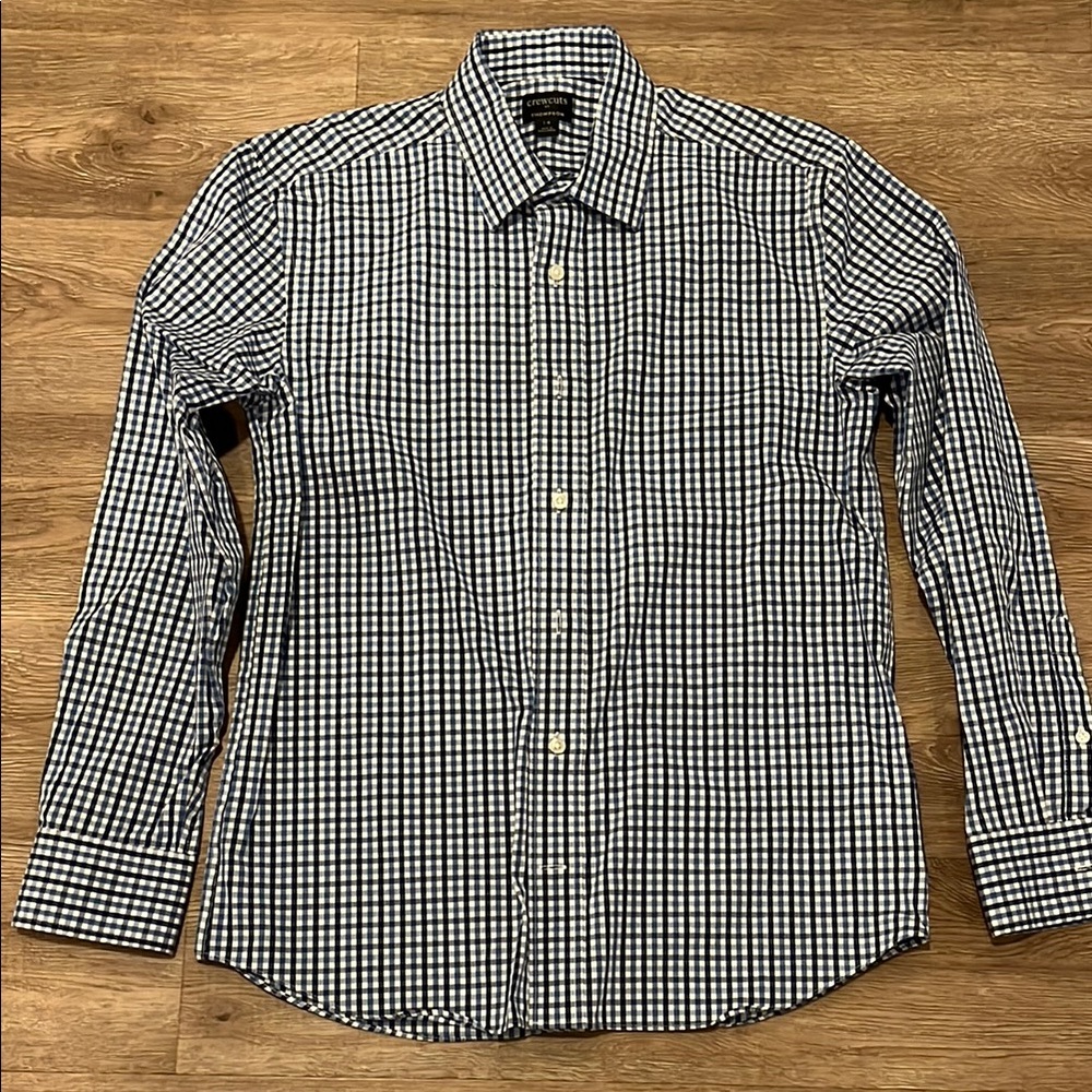 Boys Crewcuts Blue and White Checkered Shirt